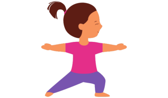 Drawing of young girl doing a yoga pose