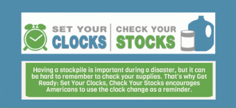 This daylight savings time set your clocks, check your stocks (logo, clock and canned goods). 