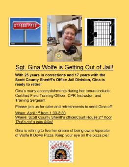 Gina Wolfe Retirement Poster.