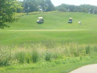 photo of golf carts on course