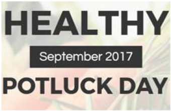 Text "Healthy Potluck Day: September 2017"
