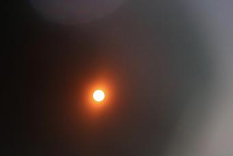The sun as seen through an eclipse filter.