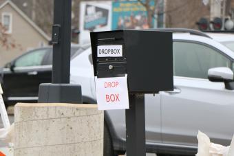 The Treasurers Office drop box in the parking lot of the Administrative Center.