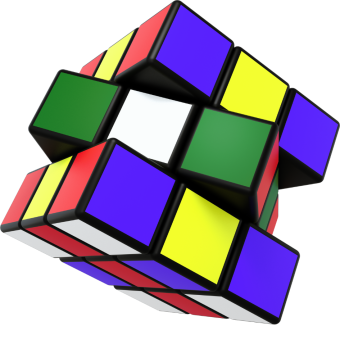 Photo of a Rubik's cube on a transparent background