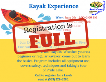 Flyer for event stating the registration is full