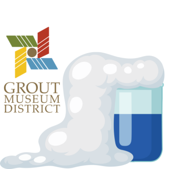 laboratory beaker bubbling over