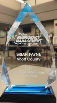 Picture of trophy for 2024 Emergency Manager of the year.