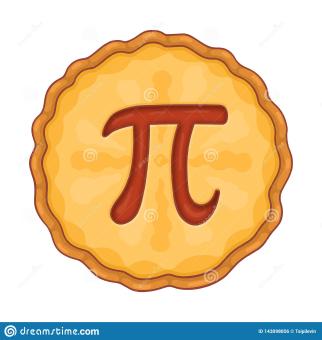Clip Art image of pie with Pi on it