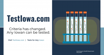 TestIowa.com.  Criteria has changed.  Any Iowan can get tested. 