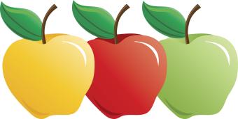 yellow, red and green apples