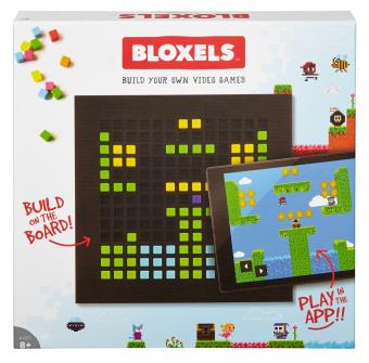 Box of colored cubes, "Bloxels"