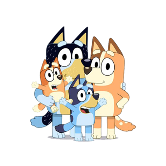 picture of Bluey and family