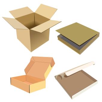 4 boxes made from cardboard