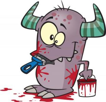 Clipart Image of a Monster Painting