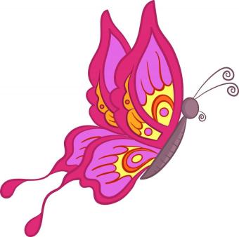pink butterfly clipart image