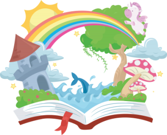 Illustration of an Open Book with a Medieval Castle on Top