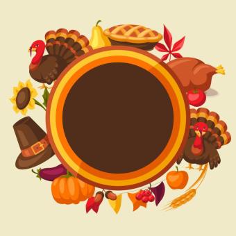 clipart image of a thanksgiving holiday wreath