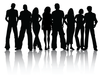Silhouette of a group of people