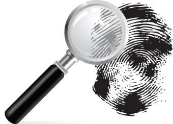 image of a magnifying glass and fingerprint