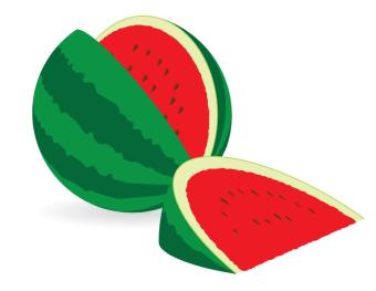 clip art image of watermelon and slice 