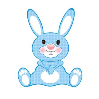 stuffed blue bunny clip art image