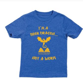 This is a kids shirt that says I'm A Book Dragon...Not A Worm