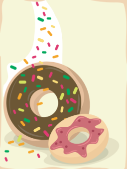 Background Illustration Featuring Appetizing Doughnuts