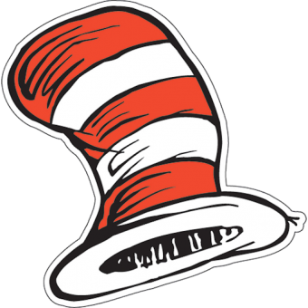 Red and white striped top hat.