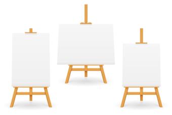 three easels clipart image