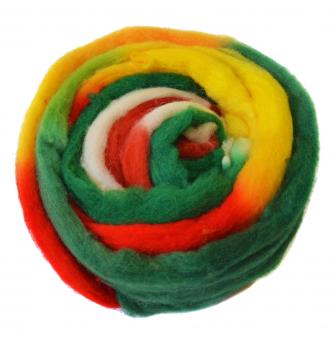 Overflowing multicolor wool for wet felting