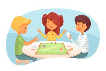 playing a game around a table