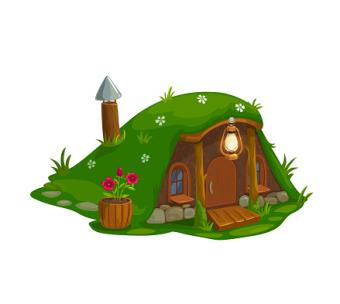 fairy/hobbit house clip art image