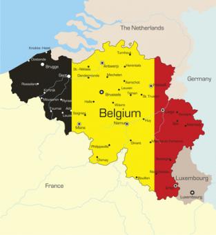 This is a picture of a map of Belgium