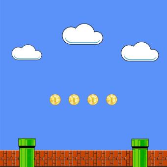 illustration of the background of Super Mario Bros. game