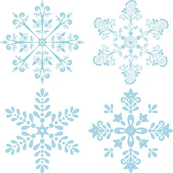 blue snowflakes on a white background image