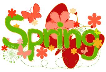Spring banner with colorful butterflies and flowers