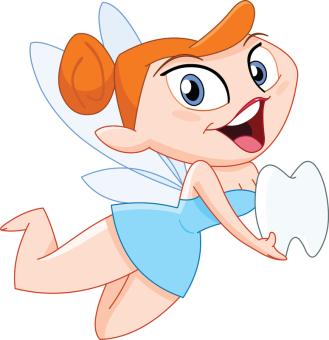 clip art image of tooth fairy holding tooth