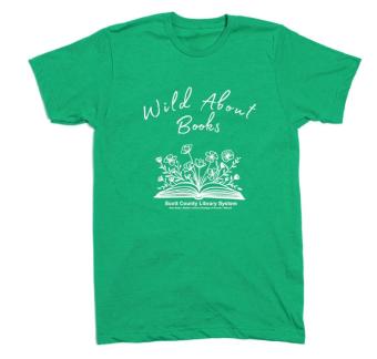 This is a shirt that says Wild About Books