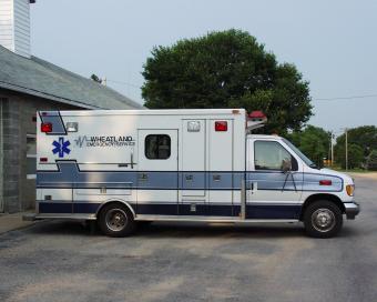Wheatland ambulance from side.