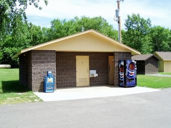 Restroom and shower house available for campers at Buffalo Shores.