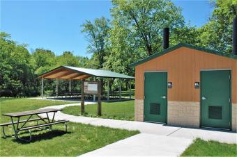 Bathrooms convenient to the shelter.