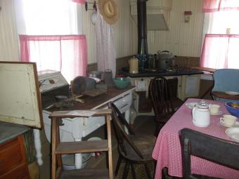 The kitchen inside the Ehler house.