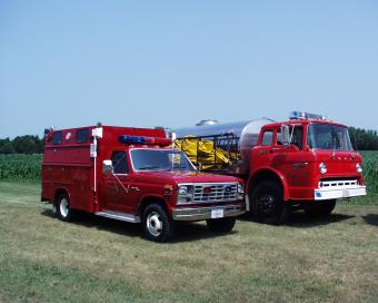 Mccausland tanker and rescue trucks.
