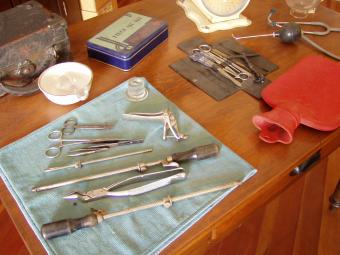 A collection of medical tools.