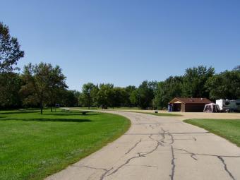 Entrance drive to Sac-Fox Campground.