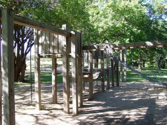 Play equipment located near the shelter.