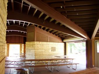 Interior view of the shelter.