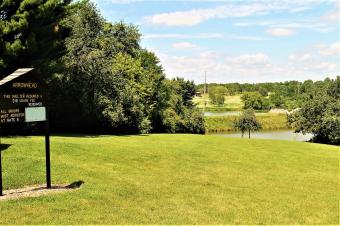 View of the lake from the picnic shelter.