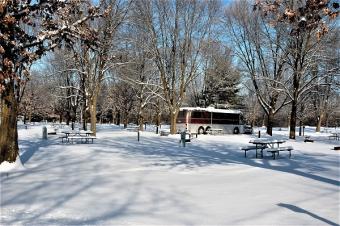 Park terrace campground in the winter.