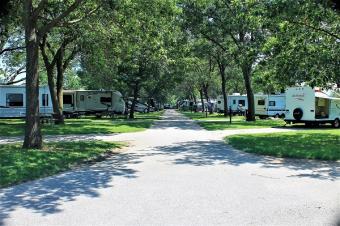 Summit campground on a busy day.